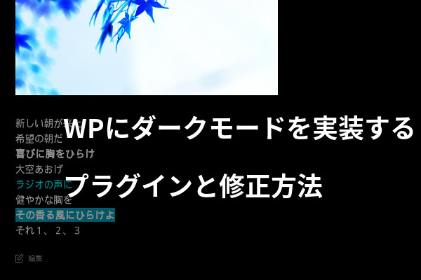 Blackoutプラグインを有効化したサイトのスクリーンショット